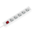 Ilgintuvas su 5 prancūziško tipo lizdais, įžeminimu ir jungikliu Rebel, baltas, 5 m, 3x1,5 mm²