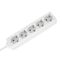 Maitinimo ilgintuvas su 5 vokiško tipo lizdais be jungiklio Rebel baltas, 5 m, 3 × 1,5 mm²