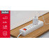 Tinklo ilgintuvas Rebel su 3 lizdais, 2 USB lizdais ir jungikliu, 5 m