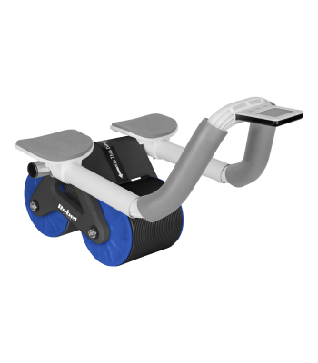 Pilvo preso treniruoklis su laikmačiu, REBEL ACTIVE, juodos ir mėlynos spalvos, AB roller Wheel AB-3