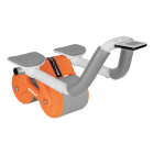 Pilvo preso treniruoklis su laikmačiu, pilkai oranžinis, REBEL ACTIVE AB roller Wheel AB-3