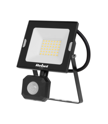 LED prožektorius su judesio ir prieblandos jutikliu, Rebel, 4000 K, 230 V, 30 W