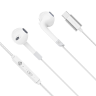 Į ausis įdedamos ausinės su mikrofonu, USB-C, baltos, Kruger&Matz C2