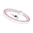 Smart Hula Hop lieknėjimo lankas su skaitikliu, iškilimais ir 450 g svareliu, REBEL ACTIVE, rožinis, 50 cm