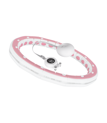 Smart Hula Hop lieknėjimo lankas su skaitikliu, iškilimais ir 450 g svareliu, REBEL ACTIVE, rožinis, 50 cm