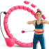 Išmanusis masažinis hula hop su svareliu, Rebel Active, rožinis, 50 cm
