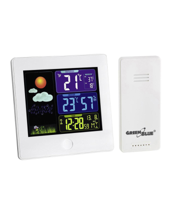 Belaidė meteorologinė stotelė su DCF sistema, balta, GreenBlue GB521W