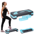 Aerobikos ir fitneso step platforma, pilkai mėlyna, 3 pakopų, 78 cm, REBEL ACTIVE