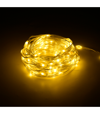LED šventinė girlianda Rebel, 8 švietimo režimai, šilta balta, 10 m