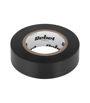 Izoliacinė lipnioji juosta REBEL, juoda, 0,13 mm x 19 mm x 10 yd