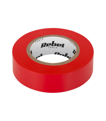 Izoliacinė lipni juosta REBEL, raudona, 0,13 mm x 19 mm x 10 yd