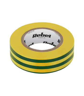 Izoliacinė lipni juosta REBEL, geltonai žalia, 0,13 mm x 19 mm x 20 yd