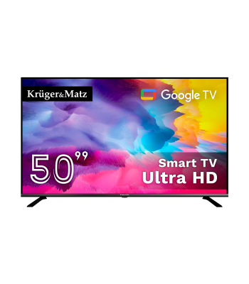 Televizorius Kruger&Matz UHD Google TV 5.0 DVB-T2/T/C H.265 HEVC KM0250UHD-G2 50″