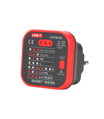 Elektros lizdų testeris su RCD tikrinimo funkcija Uni-T UT07B-EU