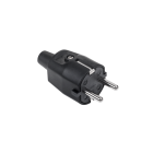 Vokiško tipo kištukas Kemot, guminis, juodas, 16A/250V, 2209