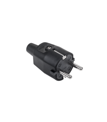 Vokiško tipo kištukas Kemot, guminis, juodas, 16A/250V, 2209