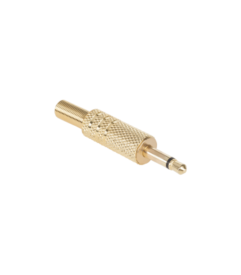 Mono Jack kištukas, metalinis, paauksuotas, 3.5 mm