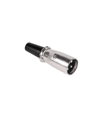 Mikrofono kištukas vyriškas, kabeliui, chromuotas, XLR 3-pin