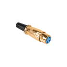 Lizdinis mikrofoninis kištukas XLR 3-pin, skirtas kabeliui, auksuotas GOLD