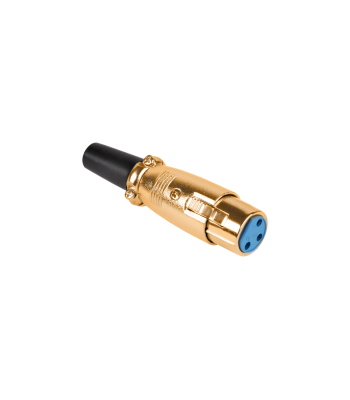 Lizdinis mikrofoninis kištukas XLR 3-pin, skirtas kabeliui, auksuotas GOLD