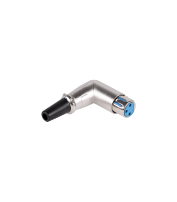 Mikrofono kištukas, moteriškas, kabeliui, chromuotas, kampinis, XLR 3-pin