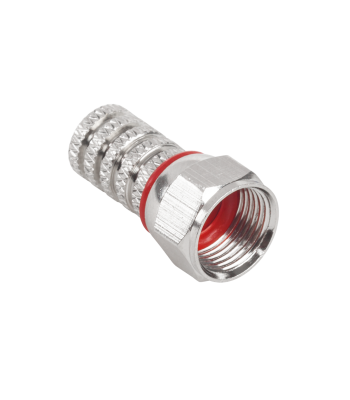 SAT F kištukas su dviguba tarpine RG59 kabeliui, SAT F HQ, CU 3C2V, 4,8mm