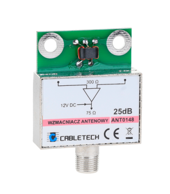 Ekranuotas antenos stiprintuvas Cabletech 25dB