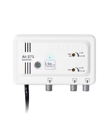 Vidinis antenos stiprintuvas su 2 išėjimais, LTE700, ALCAD AI-271