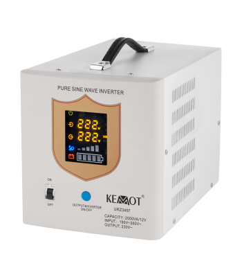 Avarinis maitinimo šaltinis KEMOT PROsinus-2000 su gryna sinusoidės forma ir įkrovimo funkcija 12V 230V 2000VA/1200W