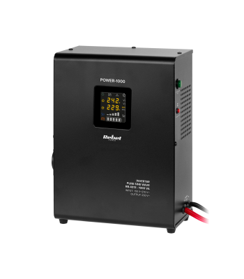 Sieninis avarinis maitinimo šaltinis su įkrovimo funkcija ir gryna sinusoidės forma, 12V 230V 1000VA/700W Rebel POWER-1000
