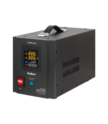 Avarinis maitinimo šaltinis su gryna sinusoidės forma ir įkrovimo funkcija, 12 V / 230 V, 1000 VA / 700 W, Rebel POWER-1000