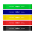 Lateksinių treniruočių gumų rinkinys, spalvotas, REBEL ACTIVE Mini Band L, 2.3–18.2 kg, 5 vnt.