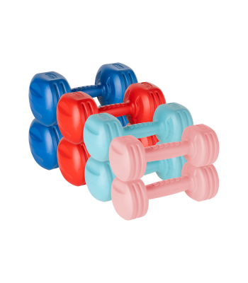 Bituminių hantelių rinkinys Rebel Active, 20 kg (2x1 kg, 2x2 kg, 2x3 kg, 2x4 kg)