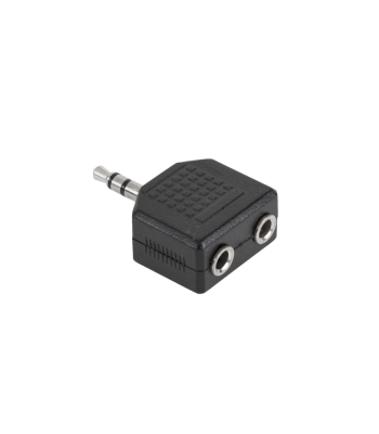Jungtis su jack kištuku ir dviem jack lizdais, plastikinė, 3,5 mm / 2 x 3,5 mm