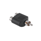 RCA kištuko šakotuvas, 2 RCA lizdai, plastikas, WT.-2xGN.RCA