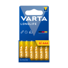 Šarminės baterijos VARTA LONGLIFE LR03, 6 vnt.