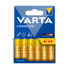 Šarminės baterijos VARTA LONGLIFE LR06, 6 vnt.