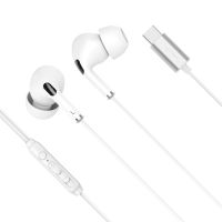 Įkišamosios ausinės su mikrofonu, USB-C, baltos, Kruger&Matz C1
