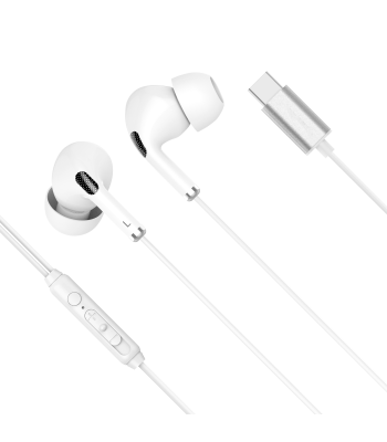 Įkišamosios ausinės su mikrofonu, USB-C, baltos, Kruger&Matz C1