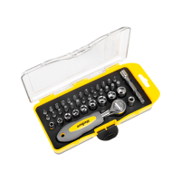 Bitų ir galvučių rinkinys su terkšle Rebel Tools, 38 vnt., RB-1104