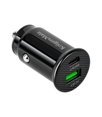 Automobilinis įkroviklis „Kruger&Matz“ su dviem USB jungtimis, Quick Charge 3.0 ir Power Delivery, 3100 mA, KM0870