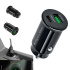 Automobilinis įkroviklis „Kruger&Matz“ su dviem USB jungtimis, Quick Charge 3.0 ir Power Delivery, 3100 mA, KM0870