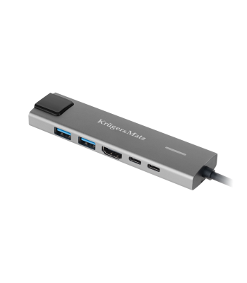 USB-C adapteris (HUB) į HDMI / 2 x USB 3.0 / 2 x USB-C / RJ45, Kruger&Matz KM0391