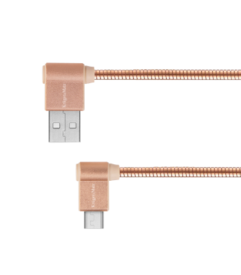 USB kabelis su kampinėmis USB ir USB-C jungtimis, Kruger&Matz, 1 m, 3 A