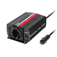 Automobilinis įtampos keitiklis su F tipo lizdu REBEL 12V/230V 150W