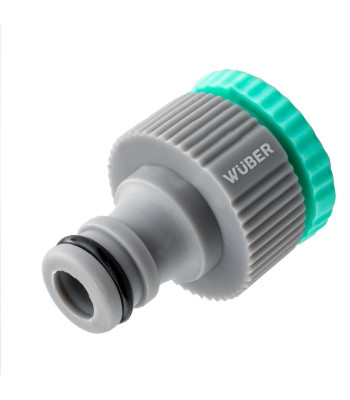WUBER čiaupo jungtis su Uni Fit adapteriu, G 3/4" (26.5 mm) ir G 1/2" (21 mm)