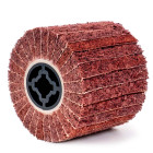 Neaustinės abrazyvinės medžiagos būgninis lamelinis diskas satinavimo mašinai, WUBER P60, 120 × 100 mm