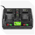 Dvigubas akumuliatorių įkroviklis WUBER, Share+ System, 21.5 V