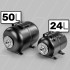 Horizontalus membraninis hidroforo bakas WUBER W11017, 24 l, 24 x 46 x 30 cm
