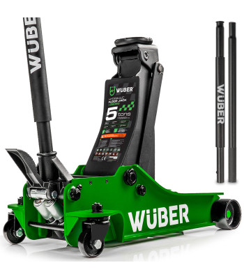 Žemo profilio hidraulinis vežimėlinis domkratas su kojiniu pedalu, WUBER W22050, 5 t, 112–505 mm